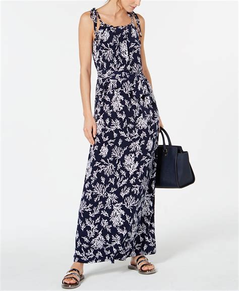 michael michael kors reef twist-front halter knit maxi dress navy|MICHAEL Michael Kors Rib.